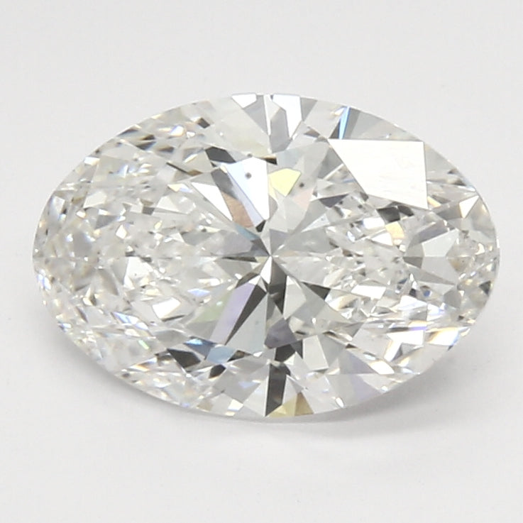 2.57 Carat Oval Lab Diamond with  Cut Diamond in 14KT  view 1
