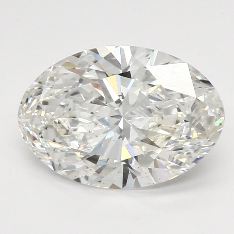 2.82 Carat Oval Lab Diamond with  Cut Diamond in 14KT  view 1
