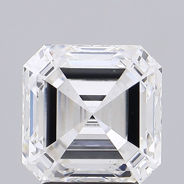3.15 Carat Asscher Lab Diamond with  Cut Diamond in 14KT  view 1
