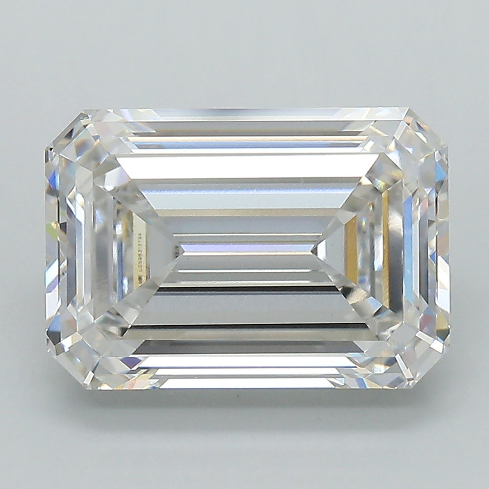 5.4 Carat Emerald Lab Diamond with  Cut Diamond in 14KT  view 1
