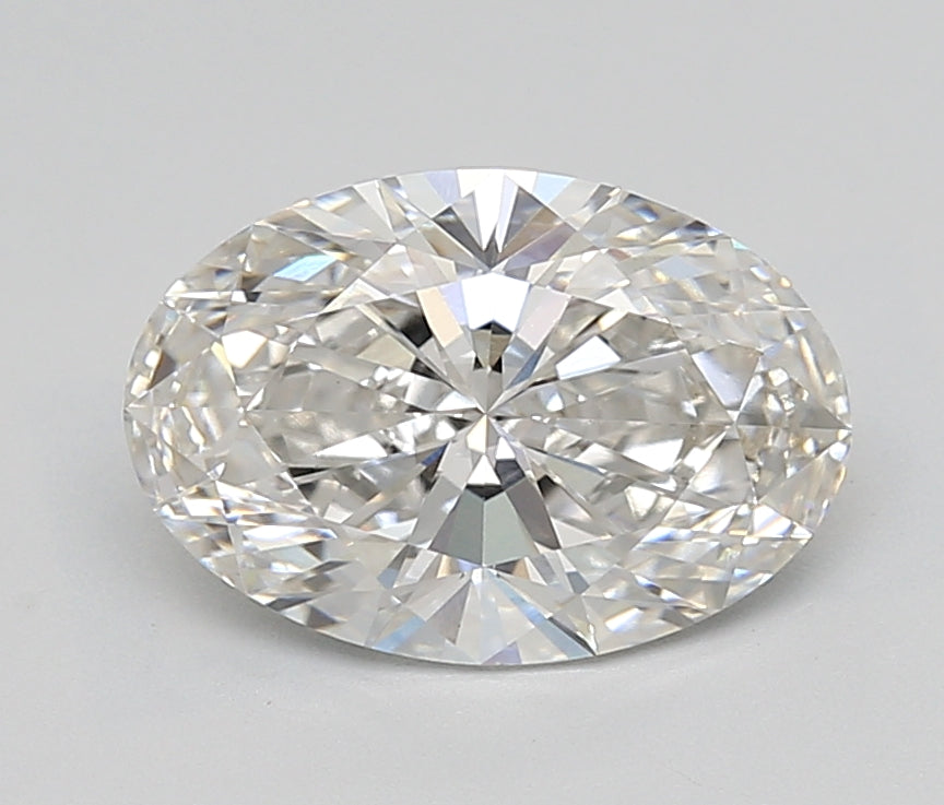 3.42 Carat Oval Lab Diamond with  Cut Diamond in 14KT  view 1
