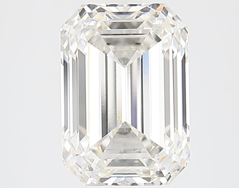 2.77 Carat Emerald Lab Diamond with  Cut Diamond in 14KT  view 1
