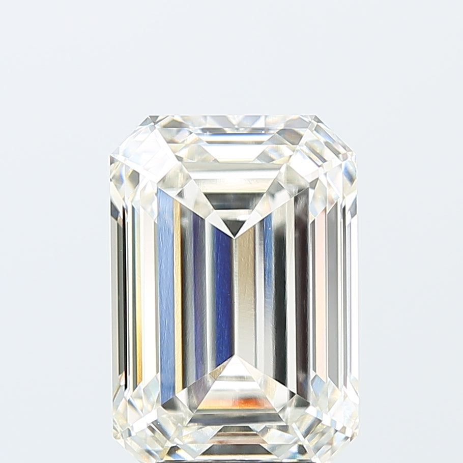 6.15 Carat Emerald Lab Diamond with  Cut Diamond in 14KT  view 1

