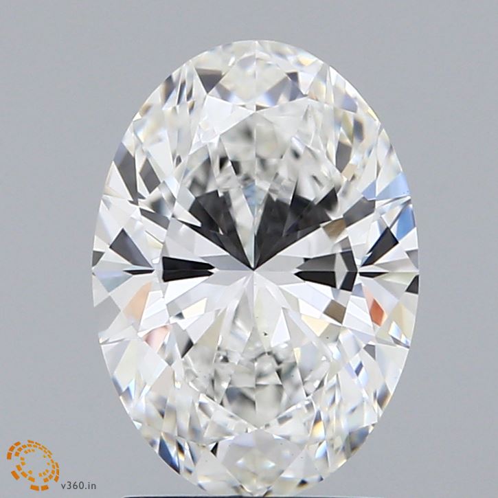 2.04 Carat Oval Lab Diamond with  Cut Diamond in 14KT  view 1
