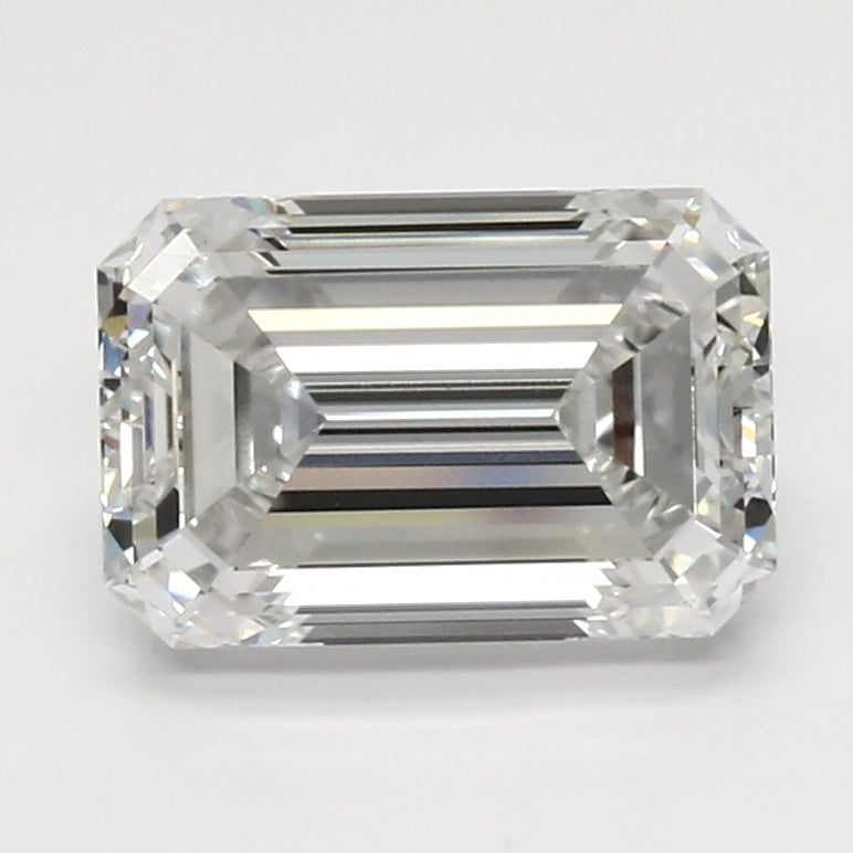 3.24 Carat Emerald Lab Diamond with  Cut Diamond in 14KT  view 1
