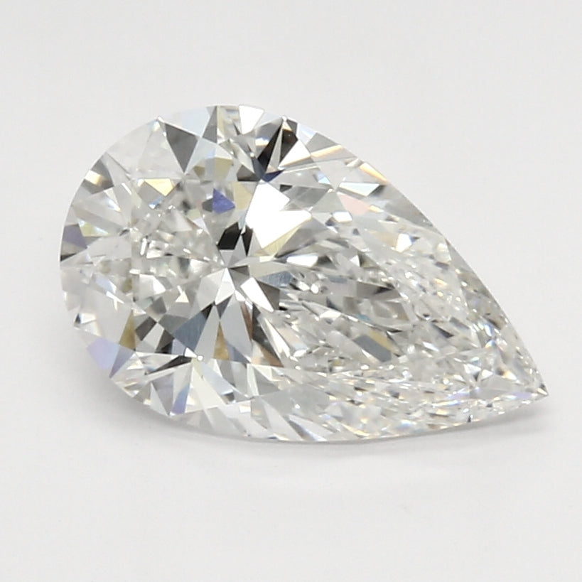 2.5 Carat Pear Lab Diamond with  Cut Diamond in 14KT  view 1
