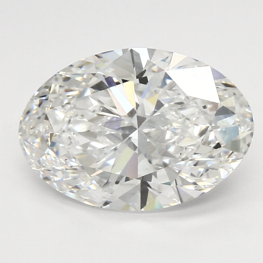 4.41 Carat Oval Lab Diamond with  Cut Diamond in 14KT  view 1
