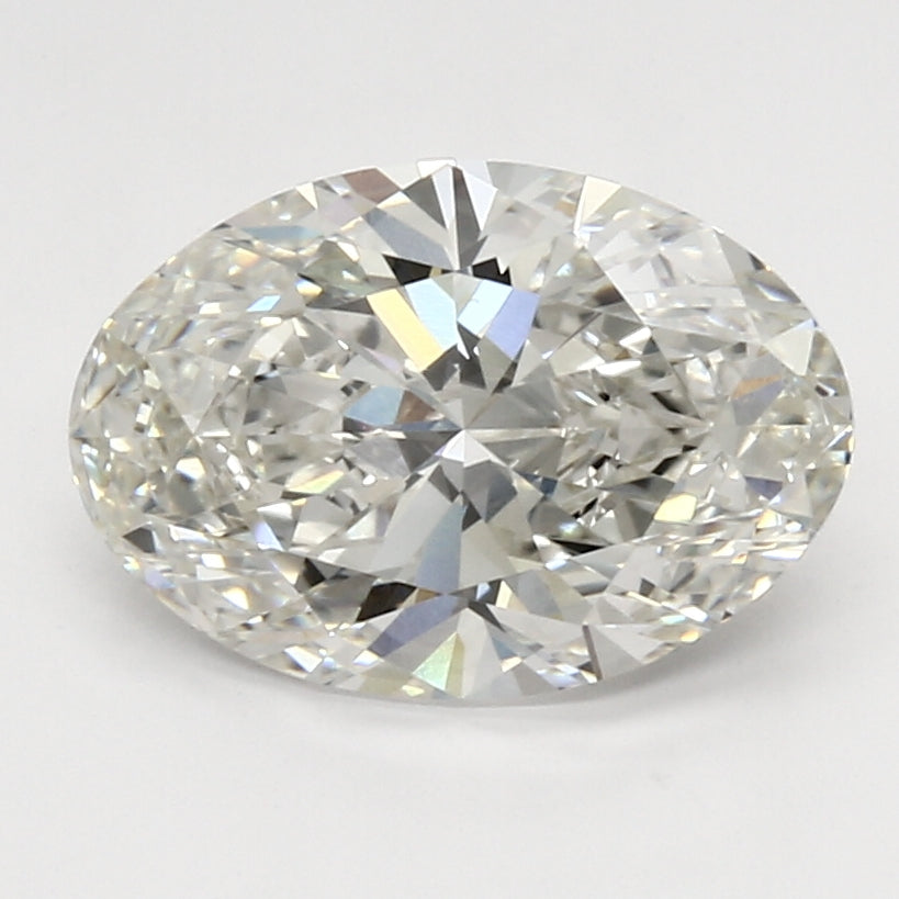 3.21 Carat Oval Lab Diamond with  Cut Diamond in 14KT  view 1
