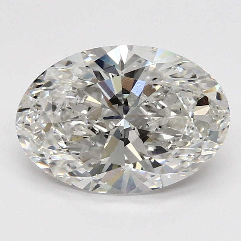 3.47 Carat Oval Lab Diamond with  Cut Diamond in 14KT  view 1

