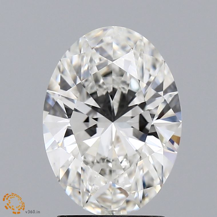 2.24 Carat Oval Lab Diamond with  Cut Diamond in 14KT  view 1
