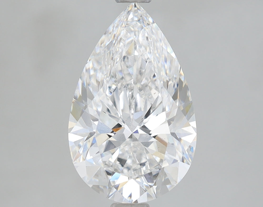 2.0 Carat Pear Lab Diamond with  Cut Diamond in 14KT  view 1
