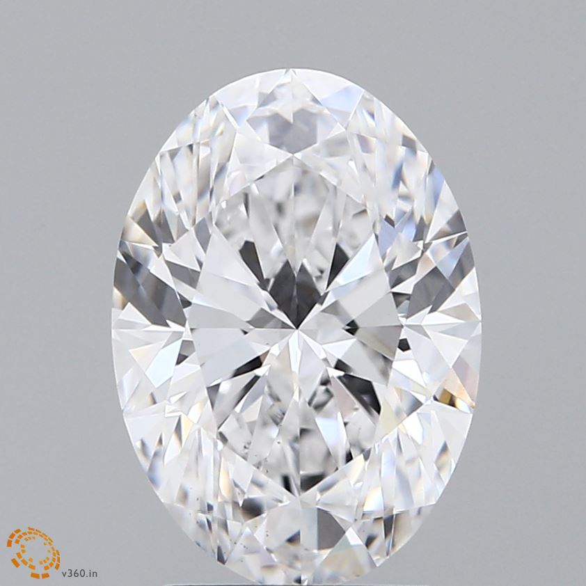 3.06 Carat Oval Lab Diamond with  Cut Diamond in 14KT  view 1
