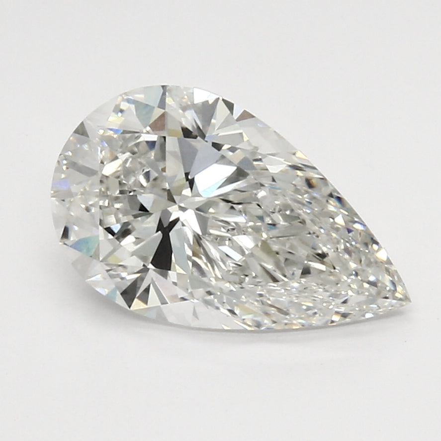 2.81 Carat Pear Lab Diamond with  Cut Diamond in 14KT  view 1
