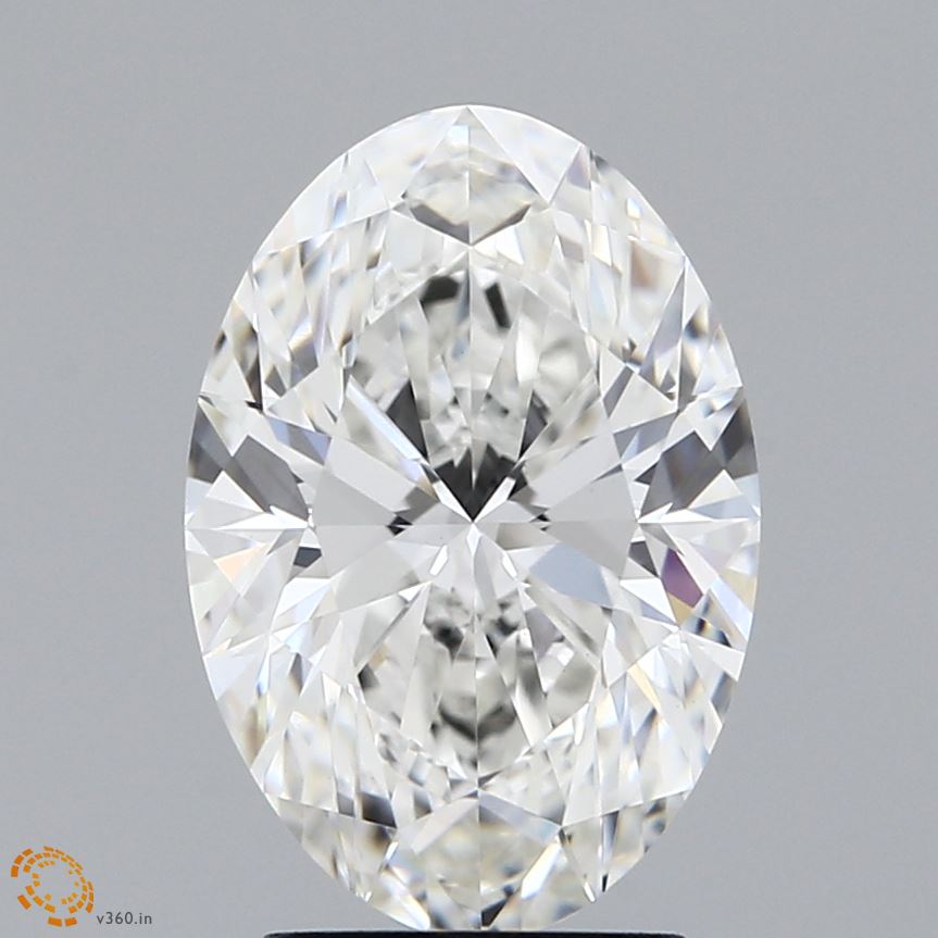 3.02 Carat Oval Lab Diamond with  Cut Diamond in 14KT  view 1
