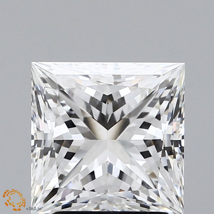 3.09 Carat Princess Lab Diamond with  Cut Diamond in 14KT  view 1
