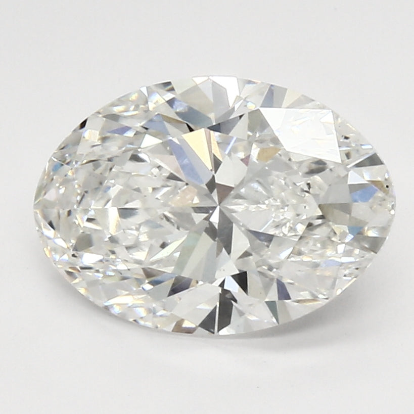 3.52 Carat Oval Lab Diamond with  Cut Diamond in 14KT  view 1
