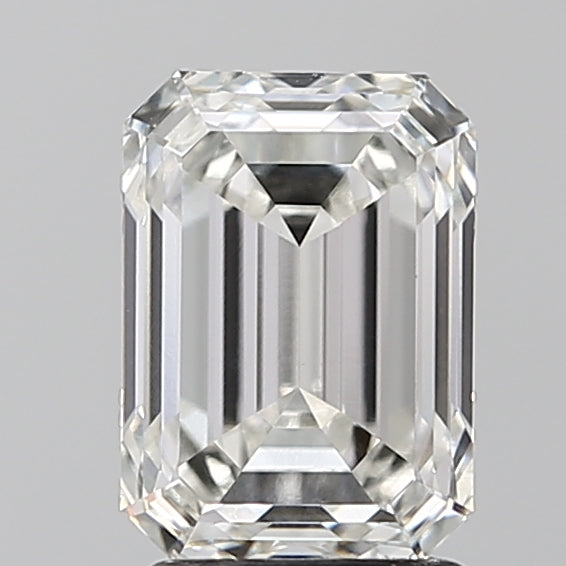 2.51 Carat Emerald Lab Diamond with  Cut Diamond in 14KT  view 1
