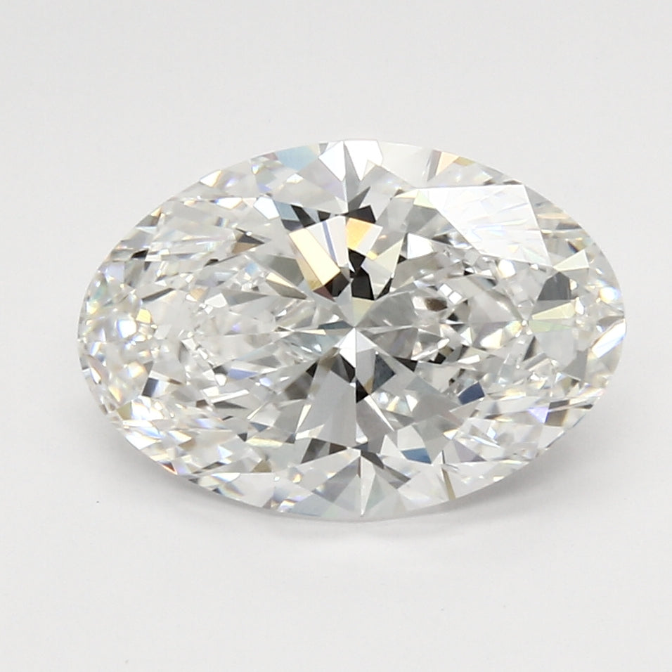 4.2 Carat Oval Lab Diamond with  Cut Diamond in 14KT  view 1
