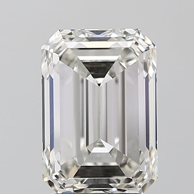 3.01 Carat Emerald Lab Diamond with  Cut Diamond in 14KT  view 1
