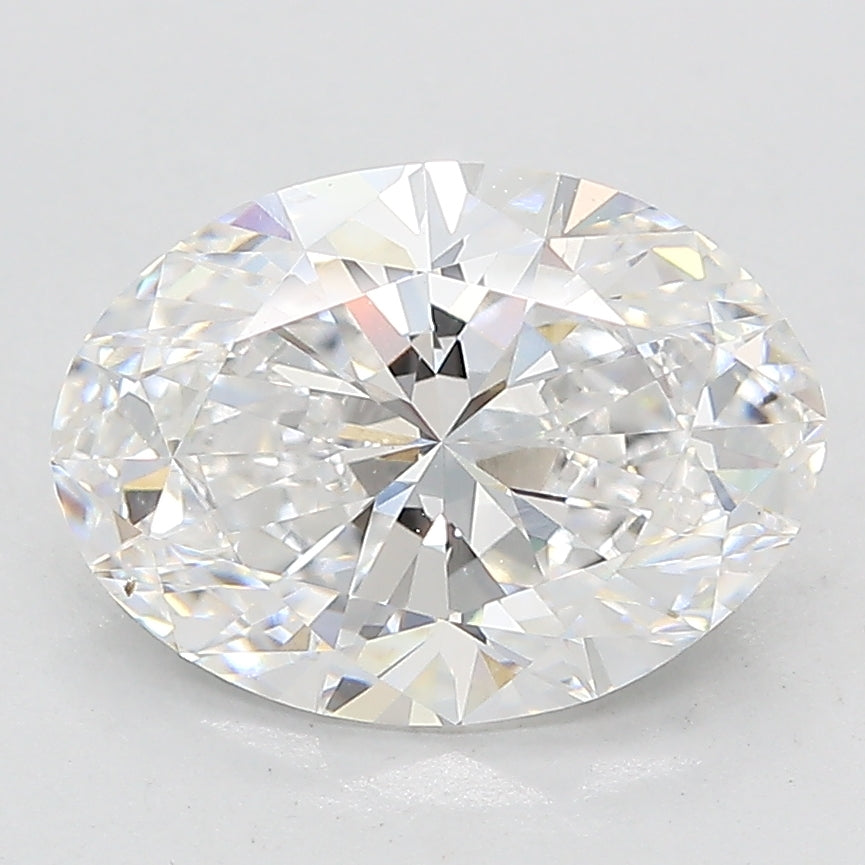 3.04 Carat Oval Lab Diamond with  Cut Diamond in 14KT  view 1
