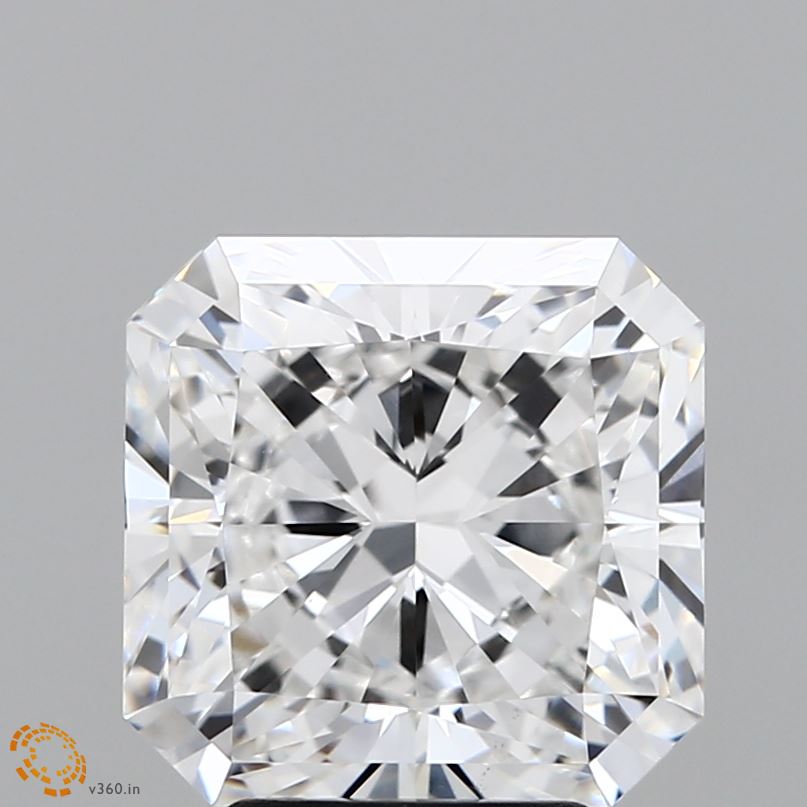 4.04 Carat Radiant Lab Diamond with  Cut Diamond in 14KT  view 1
