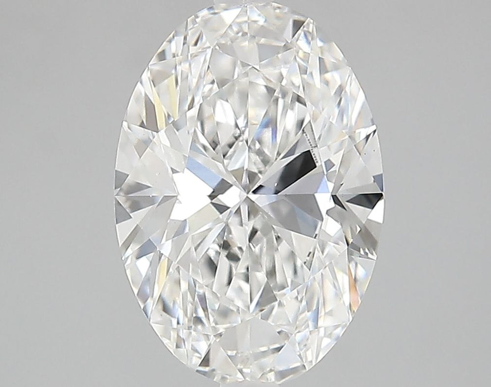 3.0 Carat Oval Lab Diamond with  Cut Diamond in 14KT  view 1
