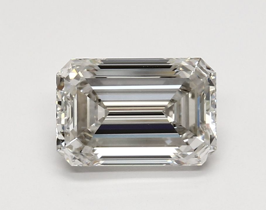 2.54 Carat Emerald Lab Diamond with  Cut Diamond in 14KT  view 1
