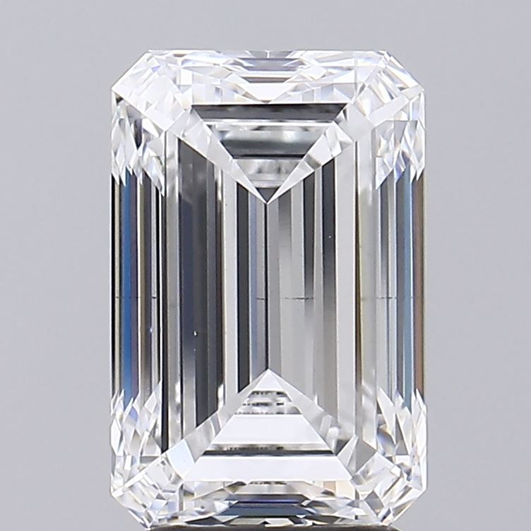 4.03 Carat Emerald Lab Diamond with  Cut Diamond in 14KT  view 1
