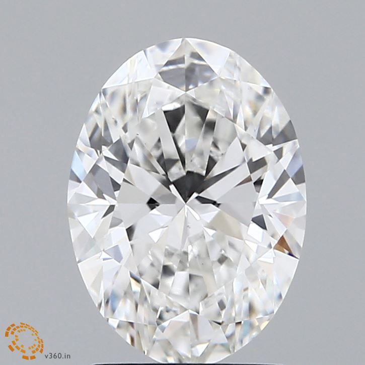 2.03 Carat Oval Lab Diamond with  Cut Diamond in 14KT  view 1
