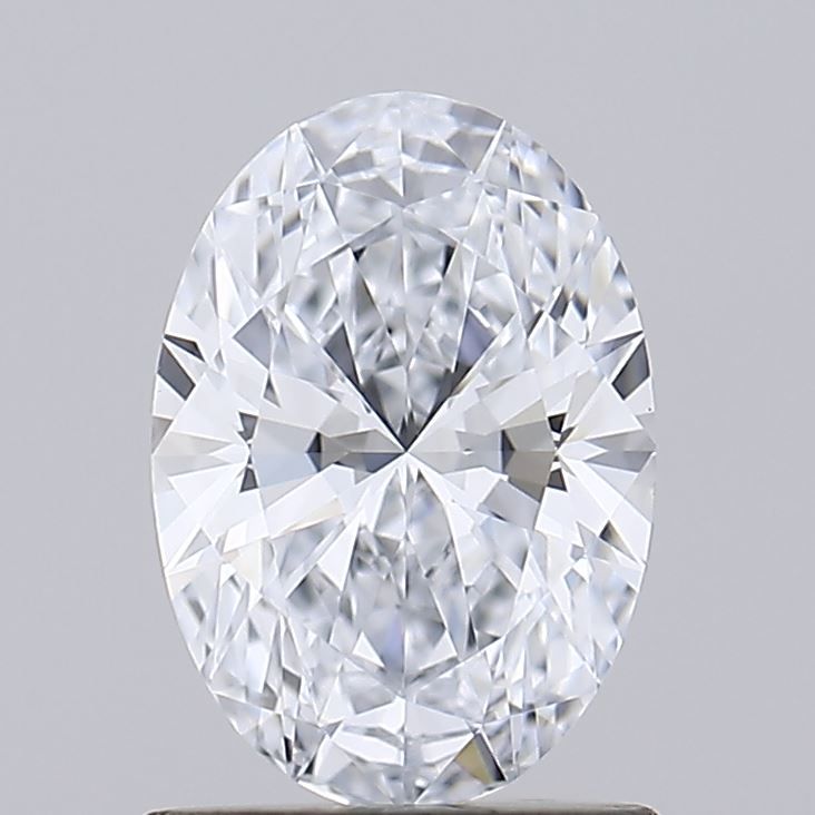 1.01 Carat Oval Lab Diamond with  Cut Diamond in 14KT  view 1
