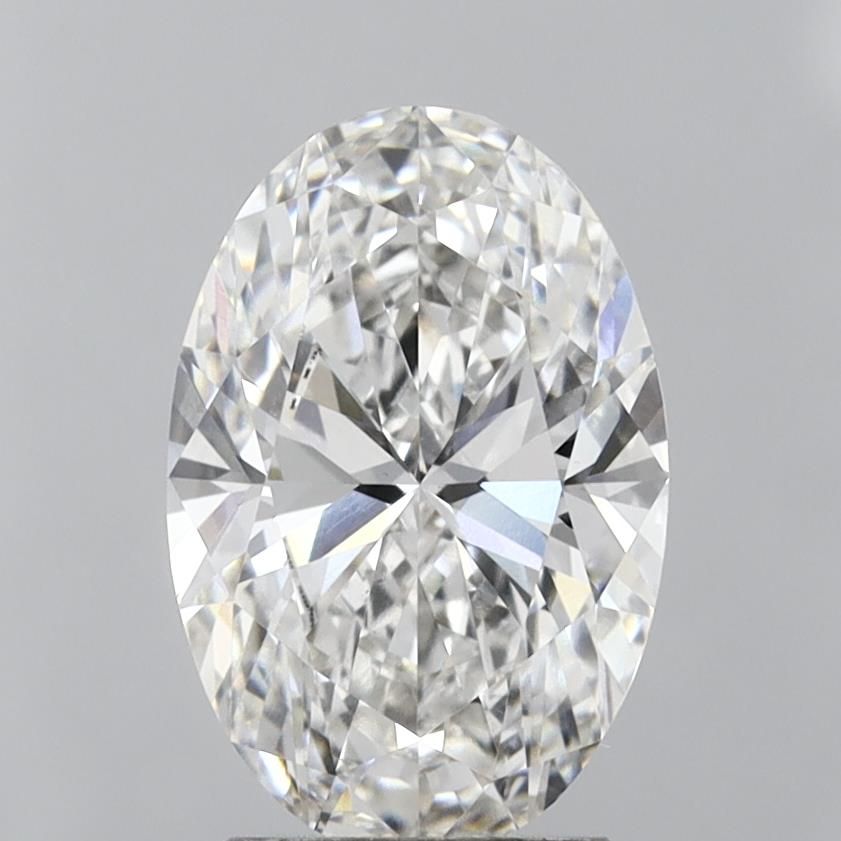 3.01 Carat Oval Lab Diamond with  Cut Diamond in 14KT  view 1
