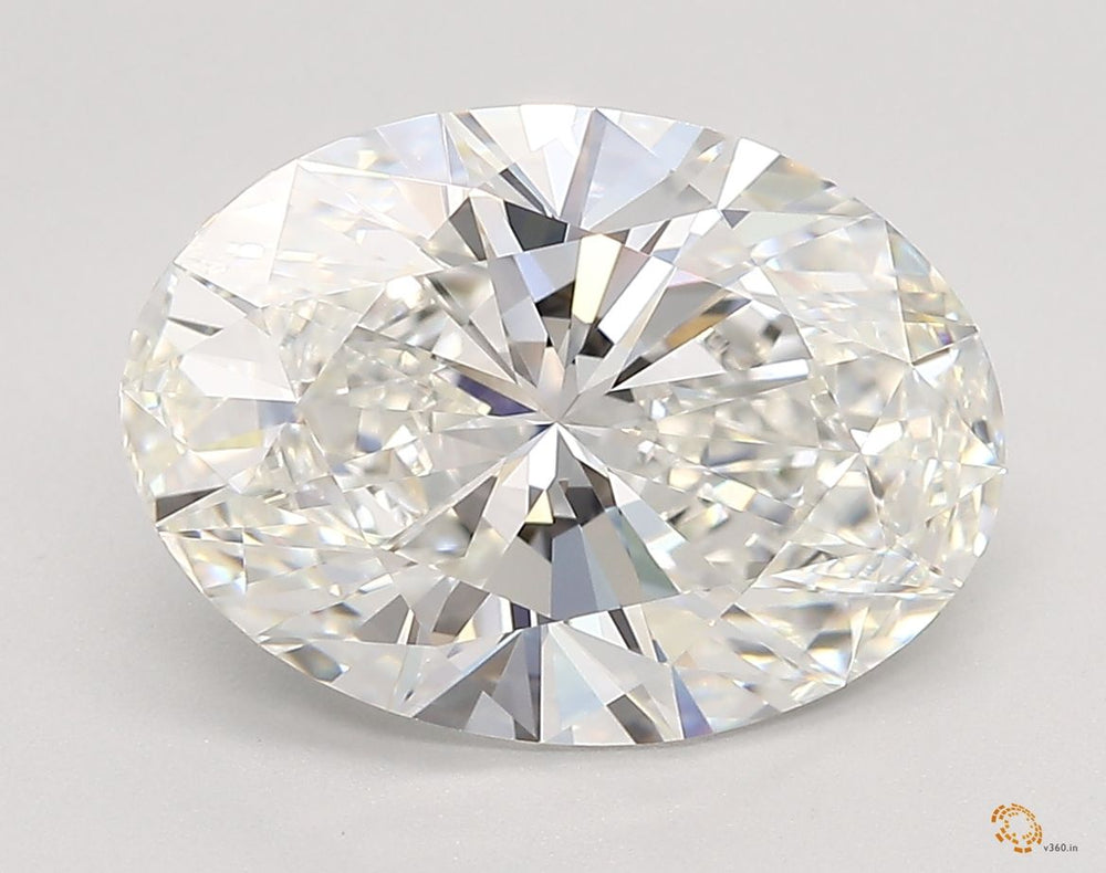4.53 Carat Oval Lab Diamond with  Cut Diamond in 14KT  view 1
