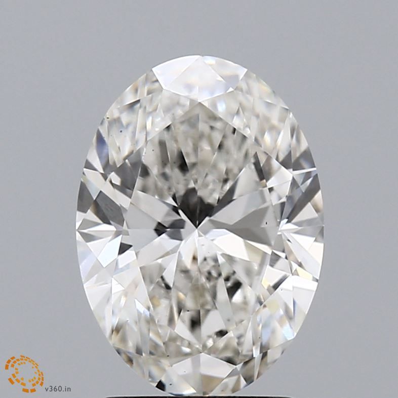 2.5 Carat Oval Lab Diamond with  Cut Diamond in 14KT  view 1
