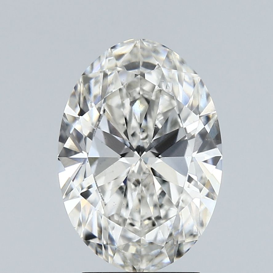 3.01 Carat Oval Lab Diamond with  Cut Diamond in 14KT  view 1
