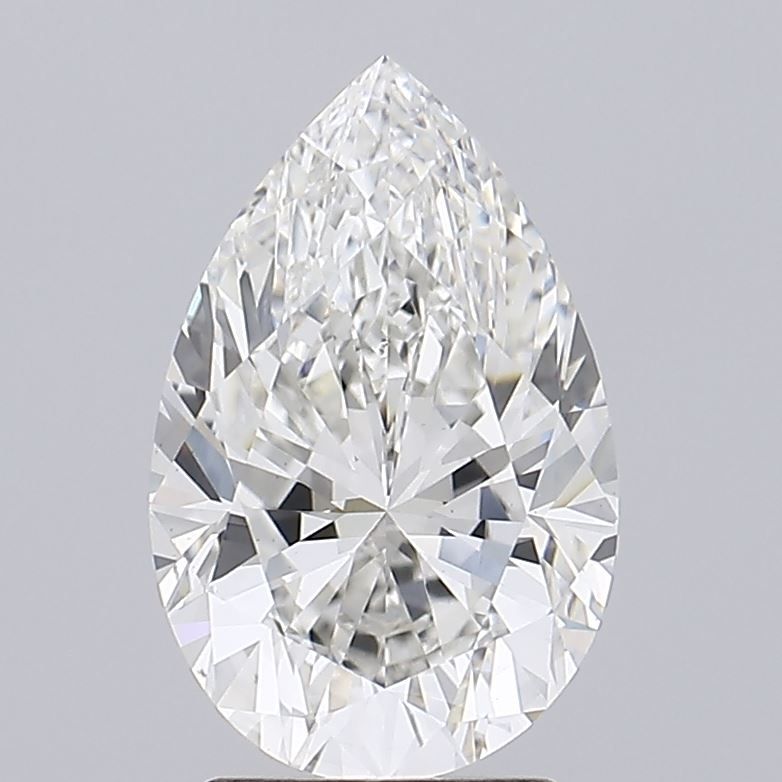 3.0 Carat Pear Lab Diamond with  Cut Diamond in 14KT  view 1
