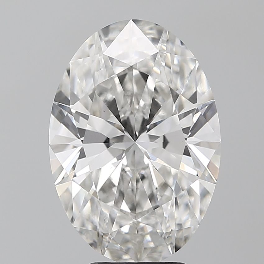 5.01 Carat Oval Lab Diamond with  Cut Diamond in 14KT  view 1
