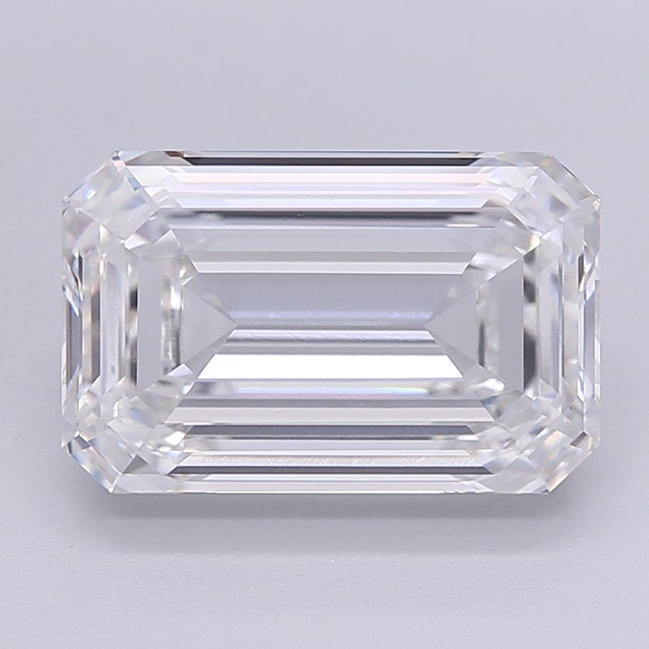 5.4 Carat Emerald Lab Diamond with  Cut Diamond in 14KT  view 1

