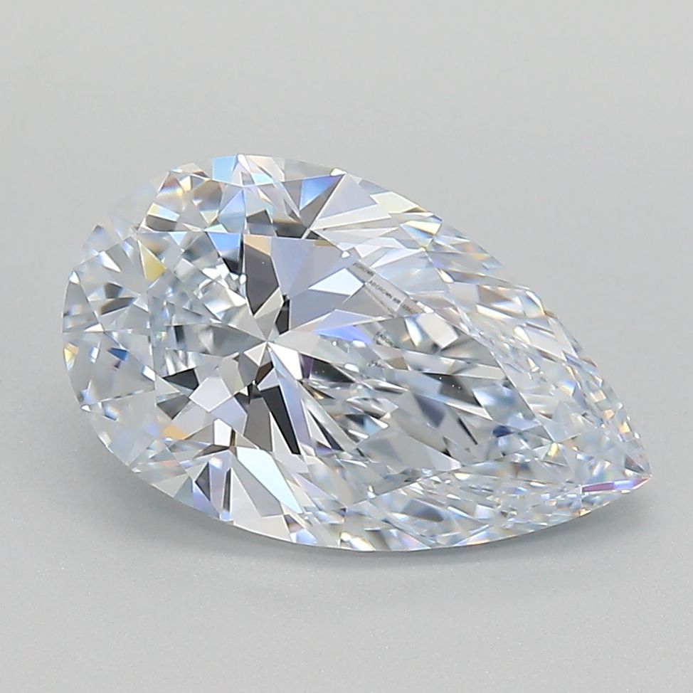 2.27 Carat Pear Lab Diamond with  Cut Diamond in 14KT  view 1

