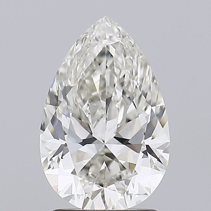 1.36 Carat Pear Lab Diamond with  Cut Diamond in 14KT  view 1
