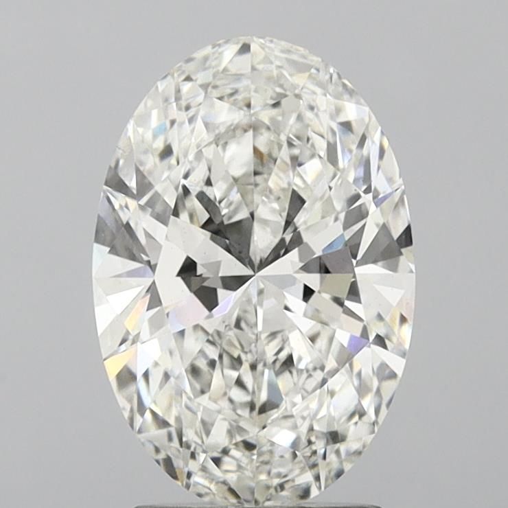 3.02 Carat Oval Lab Diamond with  Cut Diamond in 14KT  view 1
