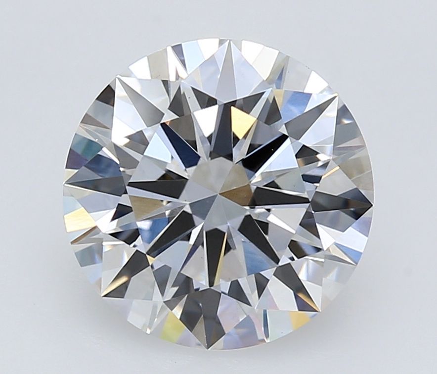 2.7 Carat Round Lab Diamond with  Cut Diamond in 14KT  view 1
