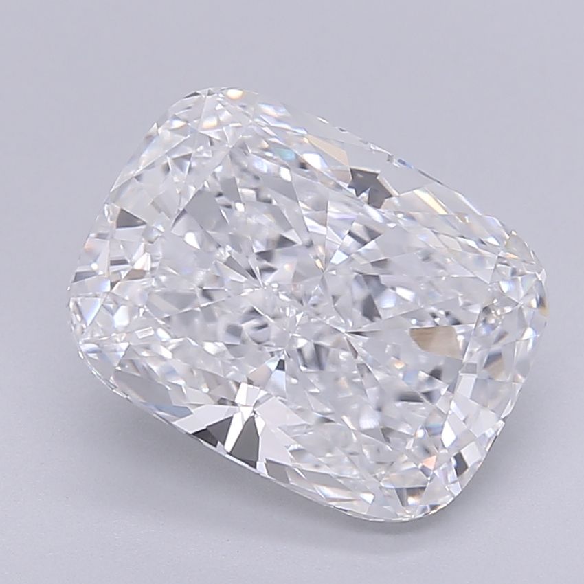 4.28 Carat Cushion Lab Diamond with  Cut Diamond in 14KT  view 1

