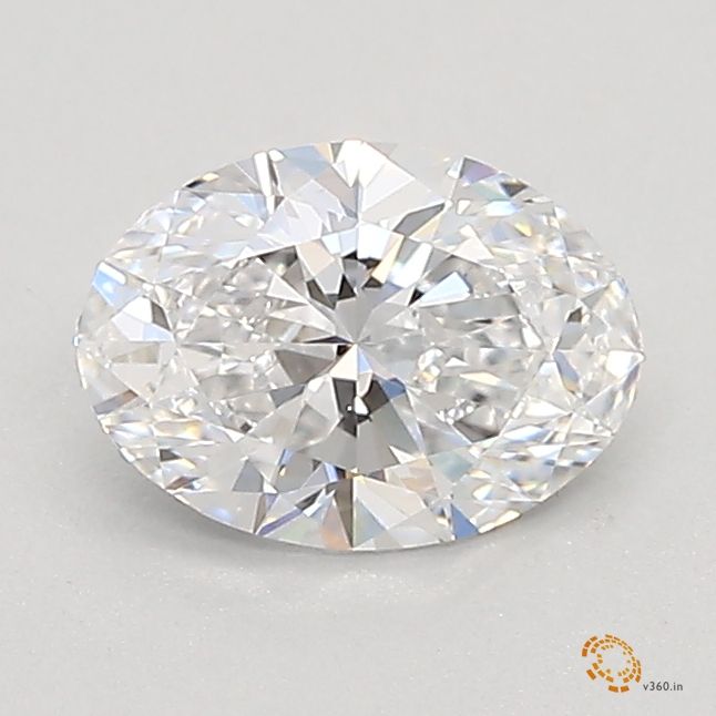 0.52 Carat Oval Lab Diamond with  Cut Diamond in 14KT  view 1
