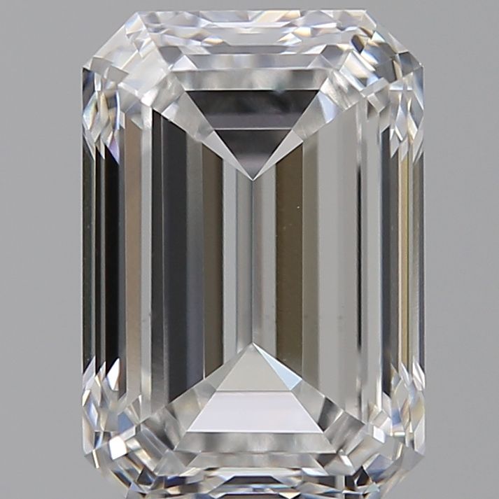 2.51 Carat Emerald Lab Diamond with  Cut Diamond in 14KT  view 1
