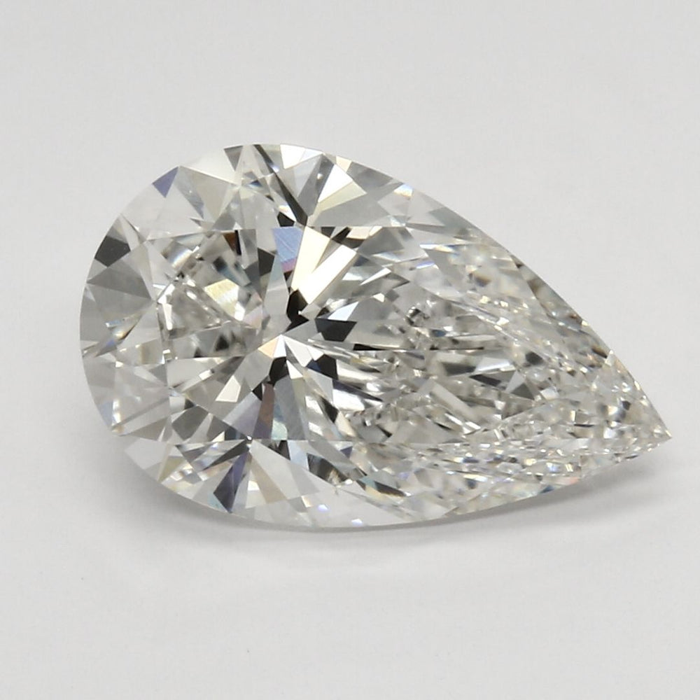 3.66 Carat Pear Lab Diamond with  Cut Diamond in 14KT  view 1
