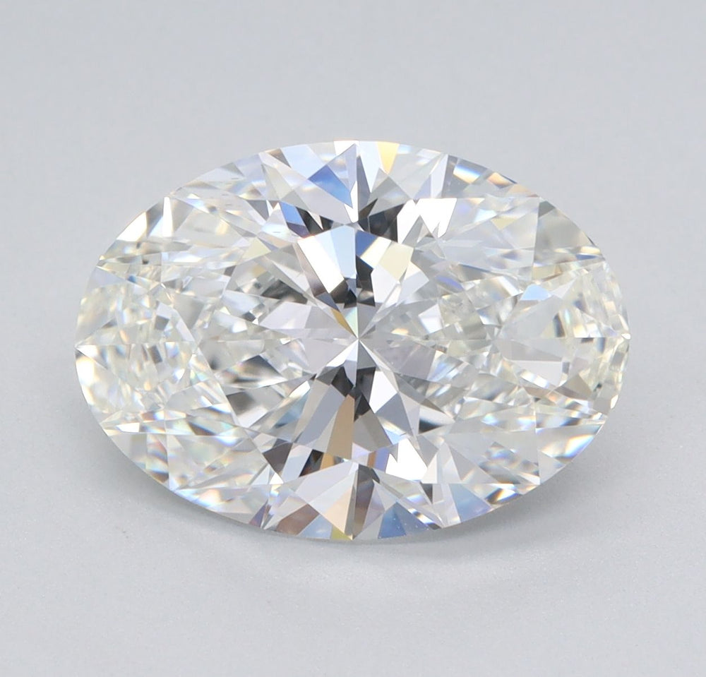 3.04 Carat Oval Lab Diamond with  Cut Diamond in 14KT  view 1
