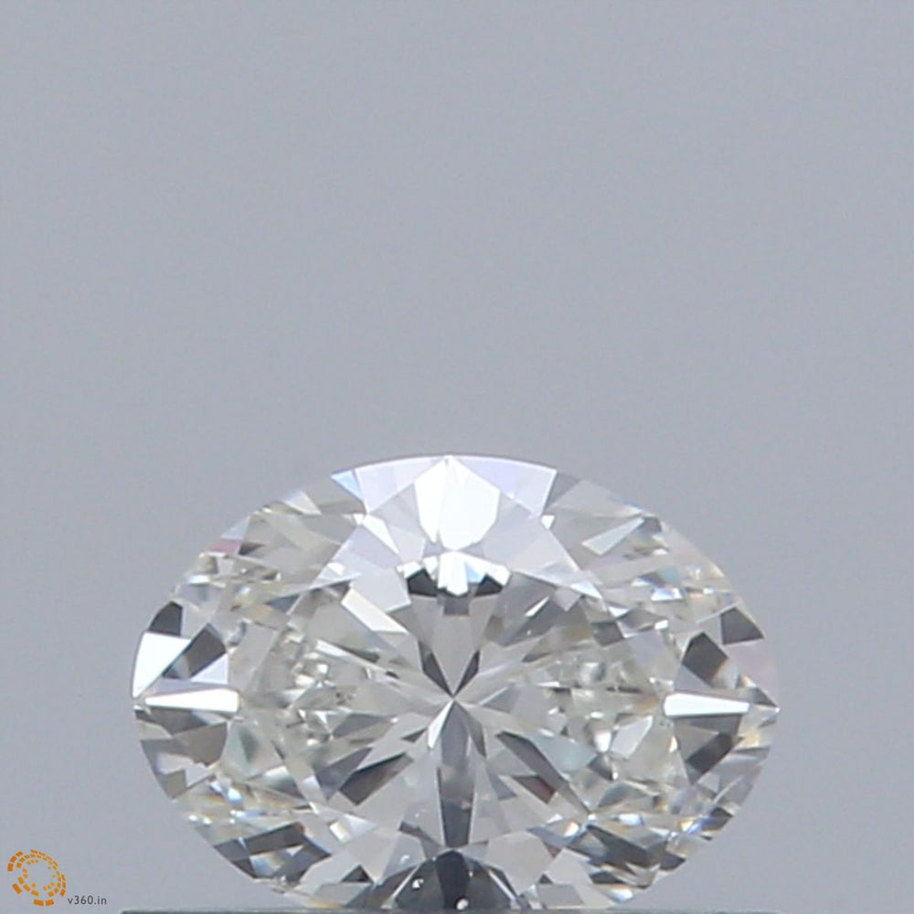0.41 Carat Oval Natural Diamond with  Cut Diamond in 14KT  view 1
