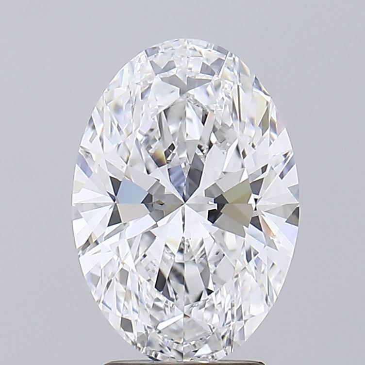 3.0 Carat Oval Lab Diamond with  Cut Diamond in 14KT  view 1
