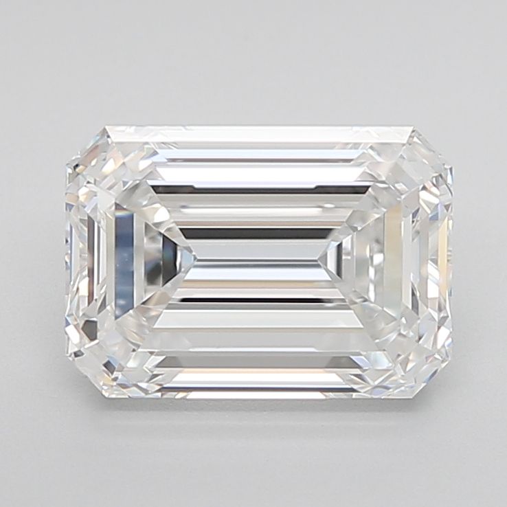 3.01 Carat Emerald Lab Diamond with  Cut Diamond in 14KT  view 1
