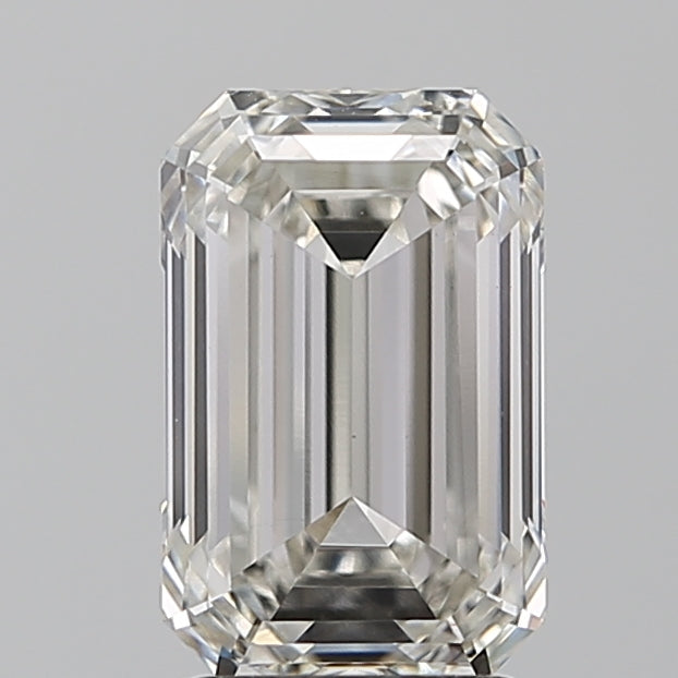 2.66 Carat Emerald Lab Diamond with  Cut Diamond in 14KT  view 1

